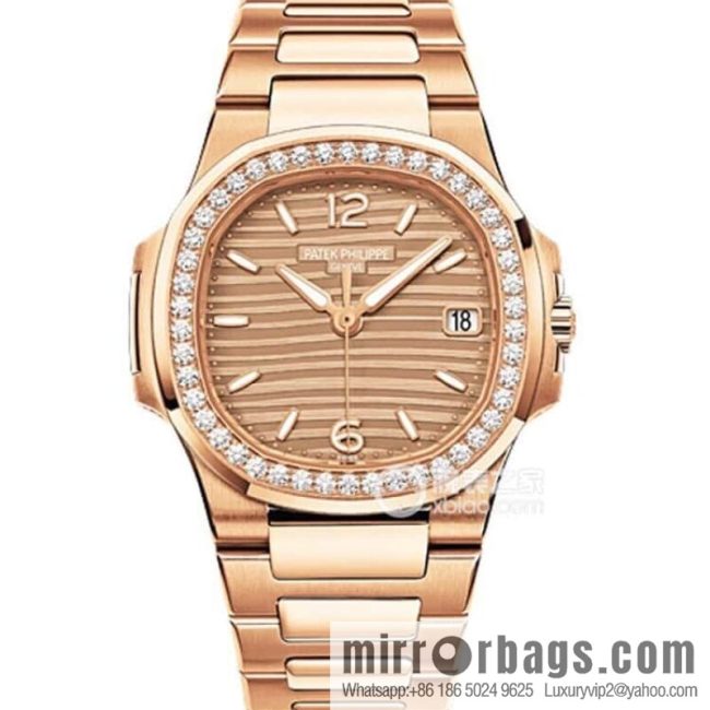 PP Nautilus 7010 series, the most beautiful Nautilus real diamond 32mm ultra-thin quartz women\'s watch - Image 2
