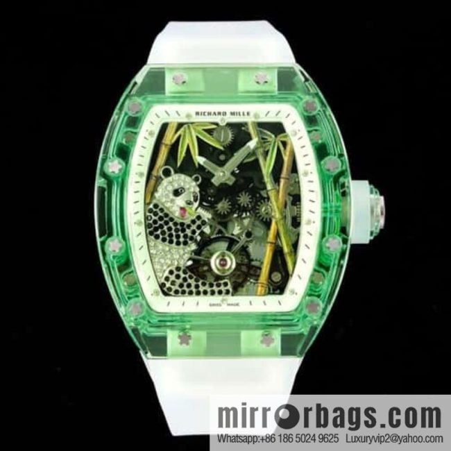 RICHARD MILLE Panda Eats Golden Bamboo, Crystal RM26-01 Tourbillon Watch