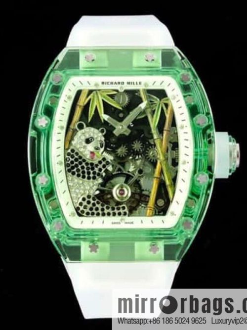 RICHARD MILLE Panda Eats Golden Bamboo, Crystal RM26-01 Tourbillon Watch