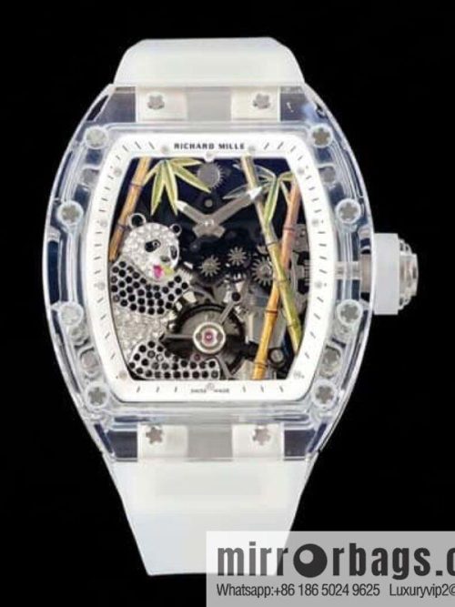 RICHARD MILLE Panda Eats Golden Bamboo, Crystal RM26-01 Tourbillon Watch