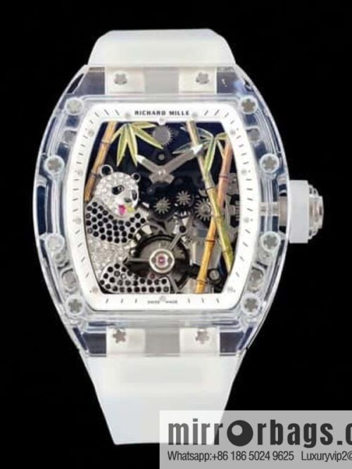 RICHARD MILLE Panda Eats Golden Bamboo, Crystal RM26-01 Tourbillon Watch