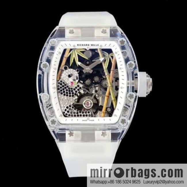 RICHARD MILLE Panda Eats Golden Bamboo, Crystal RM26-01 Tourbillon Watch