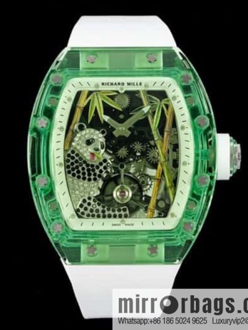 RICHARD MILLE Panda Eats Golden Bamboo, Crystal RM26-01 Tourbillon Watch