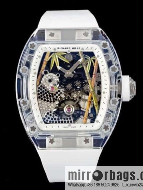 RICHARD MILLE Panda Eats Golden Bamboo, Crystal RM26-01 Tourbillon Watch