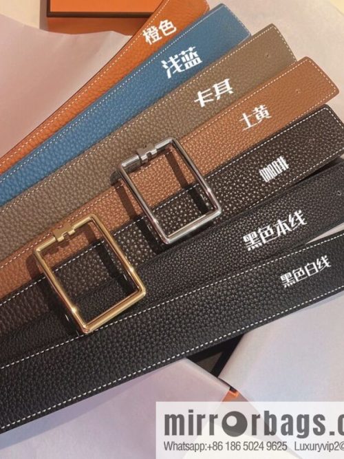 Hermes, cowhide double-sided original leather men\'s 3.8cm belt