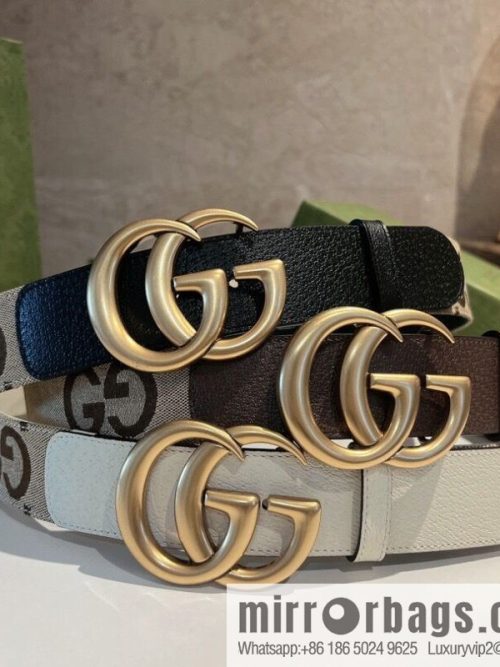 GUCCI Gucci, double G letter interwoven pattern buckle wide version belt 4cm wide