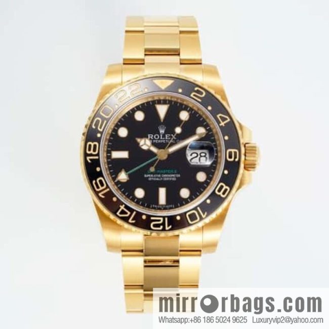 Rolex GMT Greenwich gold-coated one-piece Cal.3186 movement watch