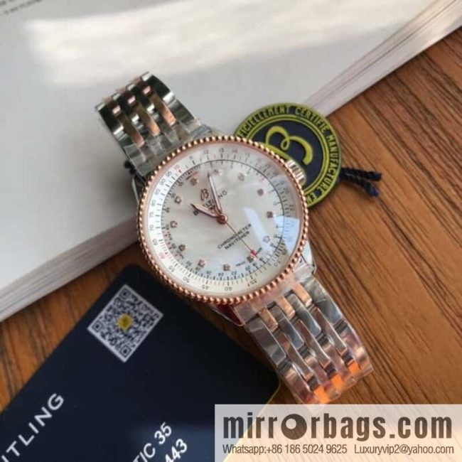 Original Breitling Aviation Chronograph Automatic Swiss Original SW200 Movement Watch Women\'s Exquisite and Elegant