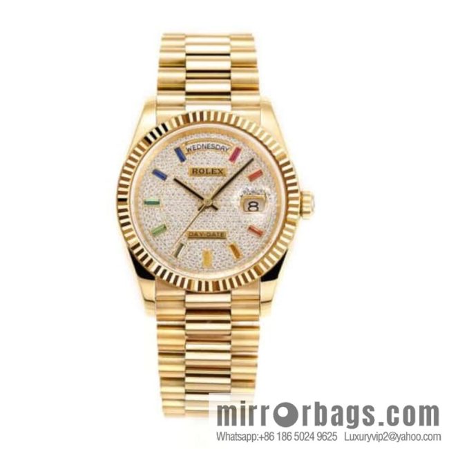 RA. Factory shocked the release of ROLEX Rolex 36mmDD gem plate series watch 128238
