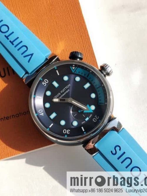 Original LV - TAMBOUR series LV mechanical watch QA172A TAMBOUR STREET DIVER stainless steel automatic watch, 44mm