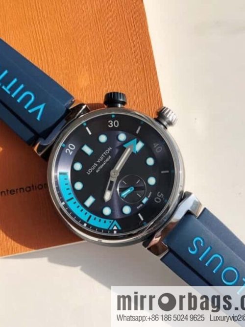 Original LV - TAMBOUR series LV mechanical watch QA172A TAMBOUR STREET DIVER stainless steel automatic watch, 44mm