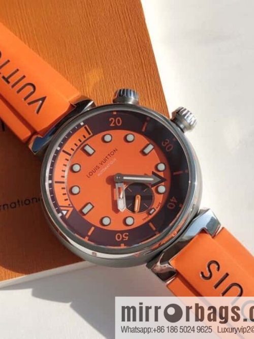 Original LV - TAMBOUR series LV mechanical watch QA172A TAMBOUR STREET DIVER stainless steel automatic watch, 44mm