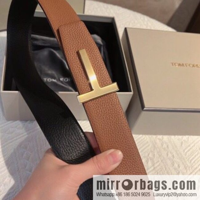 TOMFORD Tom Ford, Men\'s T-Buckle Double-Sided Belt 4.0cm - Image 6