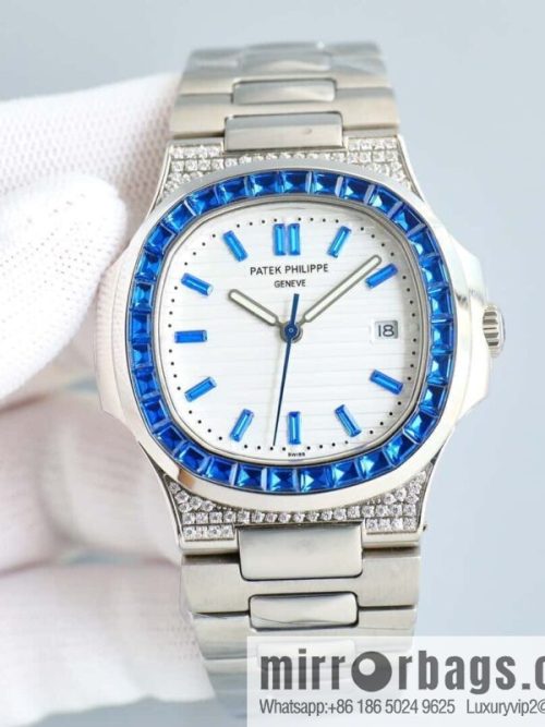 T square diamond ring literal steel belt - Patek Philippe Nautilus 5711 diamond-encrusted limited edition series Cal.324 movement watch
