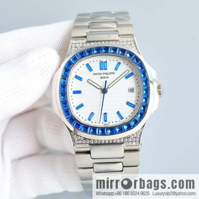 T square diamond ring literal steel belt - Patek Philippe Nautilus 5711 diamond-encrusted limited edition series Cal.324 movement watch