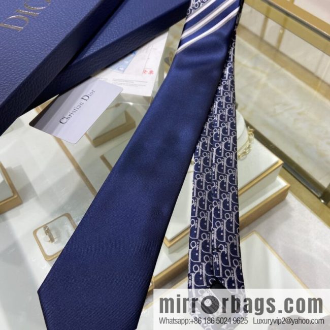 Dior 100% Top Handmade Custom Do Letter Striped Tie - Image 2
