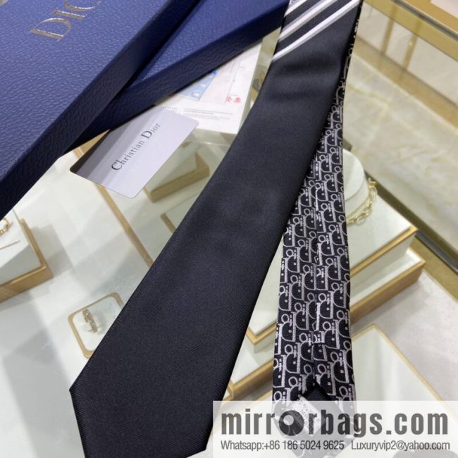 Dior 100% Top Handmade Custom Do Letter Striped Tie - Image 3