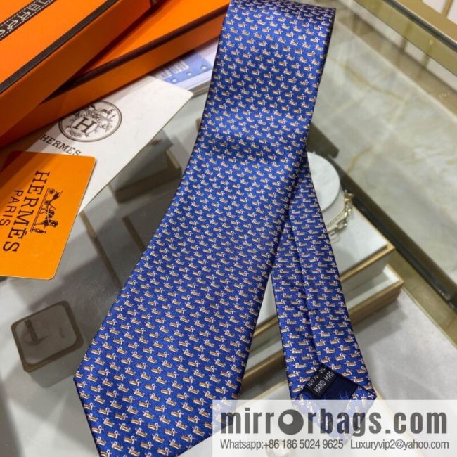 Hermes 100% Top Twill Silk Duckling Tie