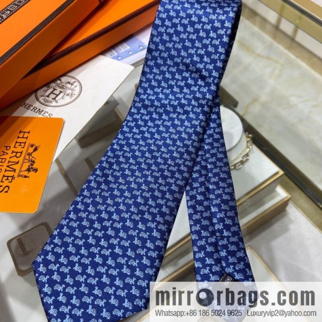 Hermes 100% Top Twill Silk Turtle Pattern Tie