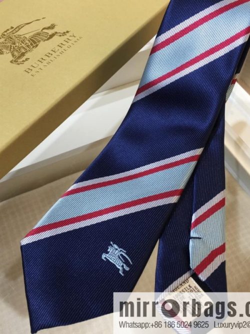 Burberry 100% Top Jacquard Silk Striped Tie