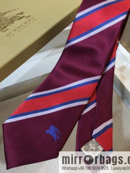 Burberry 100% Top Jacquard Silk Striped Tie