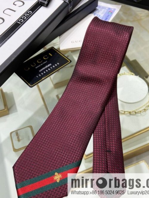 GUCCI Gucci 100% Top Jacquard Silk Bee Weaving Trim Tie 456510