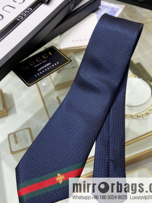GUCCI Gucci 100% Top Jacquard Silk Bee Weaving Trim Tie 456510