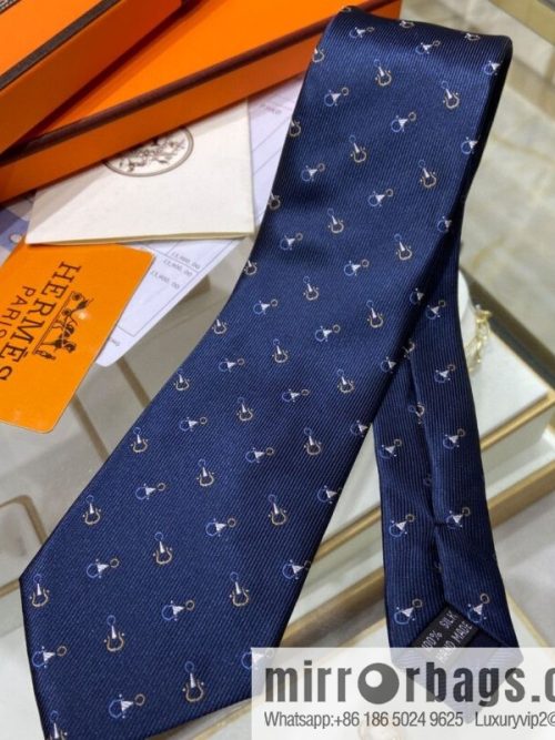 Hermes 100% Top Twill Silk Equestrian Accessory Tie