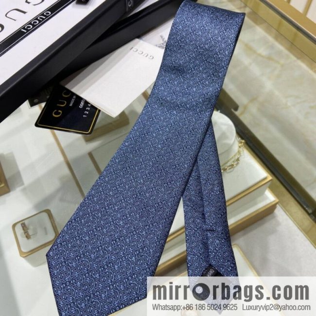 GUCCI Gucci 100% Top Jacquard Silk GG Dark Pattern Jacquard Tie