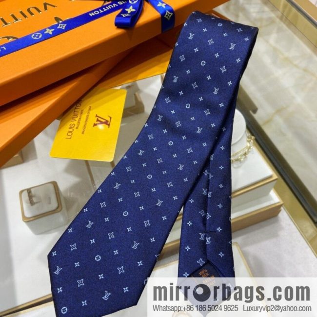 LV Louis Vuitton 100% Top Jacquard Silk Logo Tie