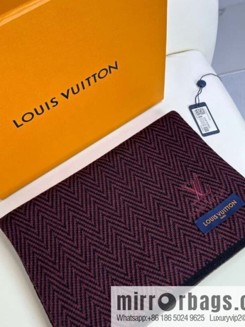 LV Louis Vuitton 100% Knitted Cashmere Classic Striped Woven Scarf