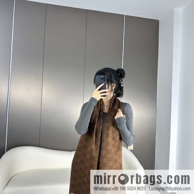 CELINE 2023 new cashmere Arc de Triomphe scarf