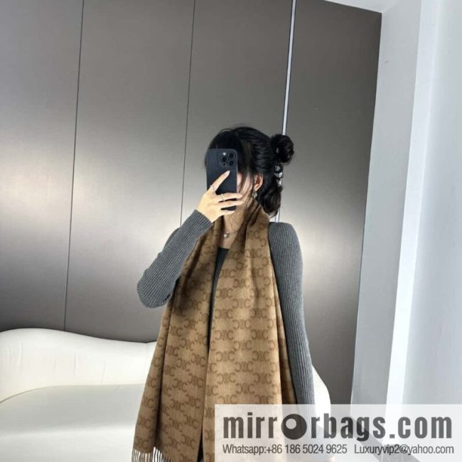 CELINE 2023 new cashmere Arc de Triomphe scarf