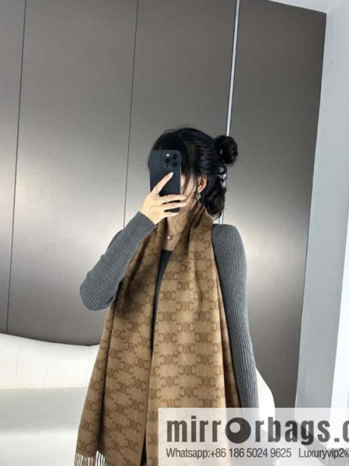 CELINE 2023 new cashmere Arc de Triomphe scarf