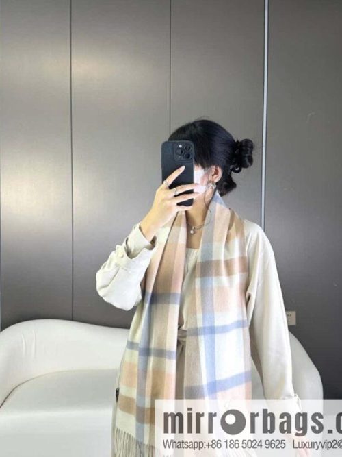 LOEWE small logo two-color embroidered cashmere scarf
