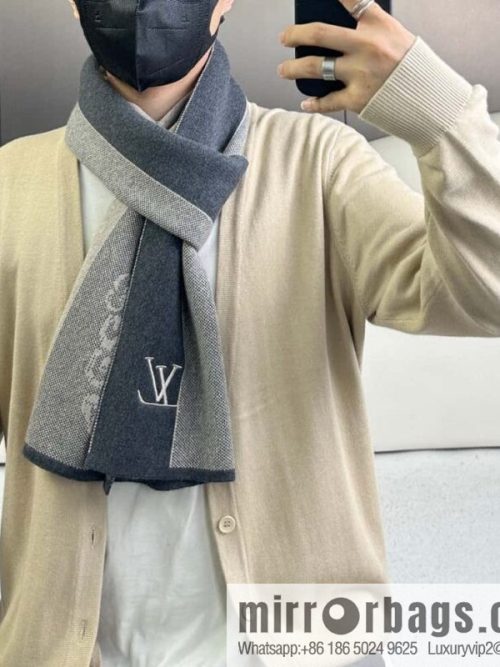 LV 2023 Classic Plaid Jacquard, High-end Men\'s Scarf