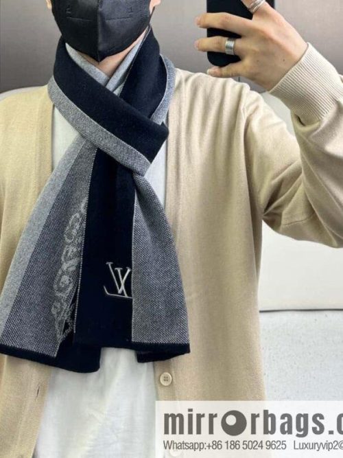 LV 2023 Classic Plaid Jacquard, High-end Men\'s Scarf