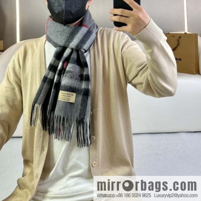 Burberry, embroidered war horse, cashmere checked scarf