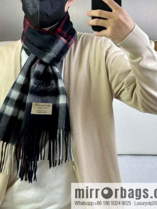 Burberry, embroidered war horse, cashmere checked scarf