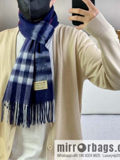 Burberry, embroidered war horse, cashmere checked scarf