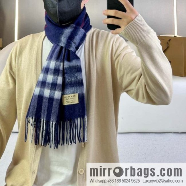 Burberry, embroidered war horse, cashmere checked scarf