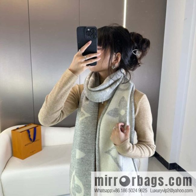 LV wool knitted jacquard, classic pattern, cashmere scarf