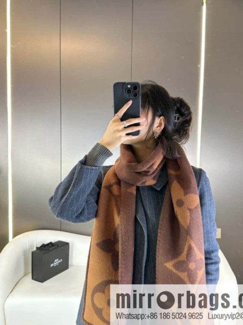 LV wool knitted jacquard, classic pattern, cashmere scarf