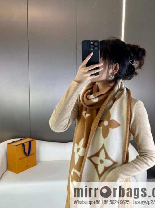 LV wool knitted jacquard, classic pattern, cashmere scarf