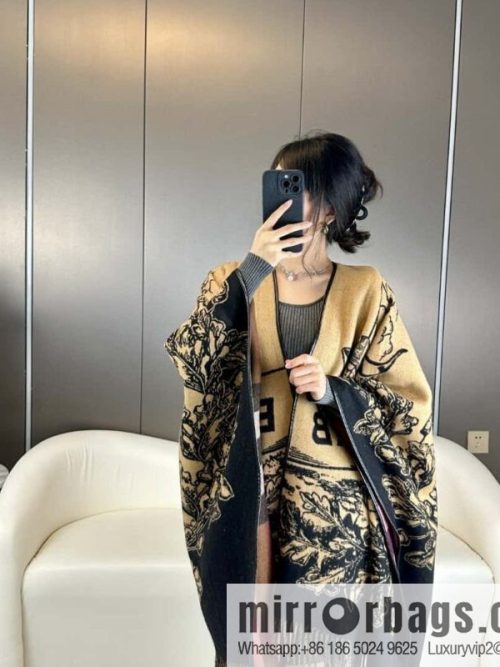 Burberry Burberry, Equestrian Rider Cashmere Jacquard Cloak