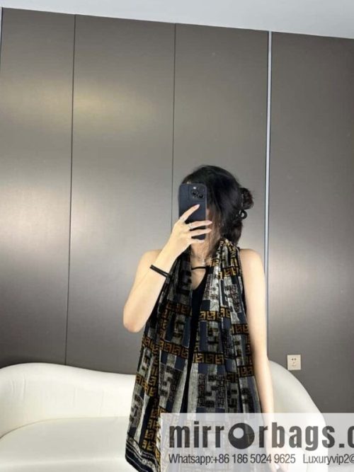 FENDI silk plus cashmere long towel