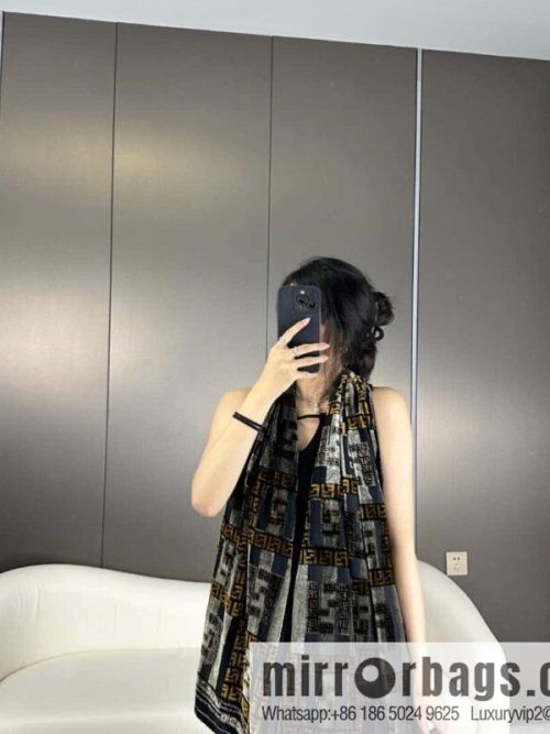 FENDI silk plus cashmere long towel