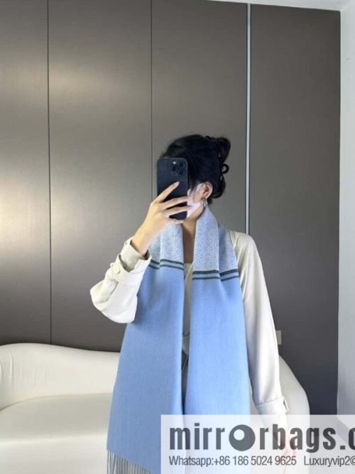 LOEWE Medium Gram Double Sided Wool and Cashmere Blended Double Sided Scarf