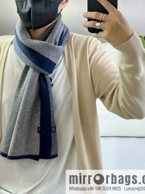 GUCCI classic stripes, imported knitted cashmere, high-end men\'s scarf