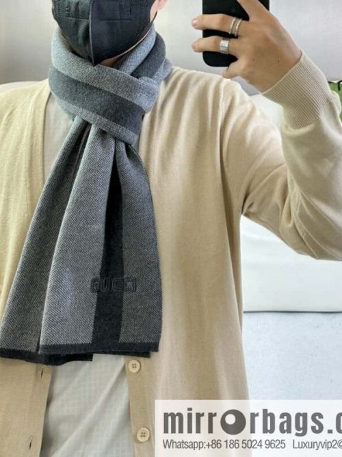 GUCCI classic stripes, imported knitted cashmere, high-end men\'s scarf